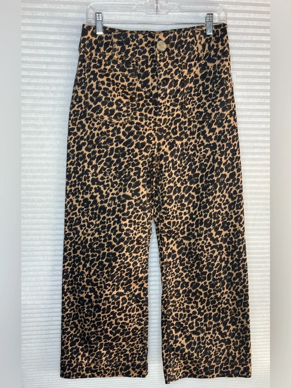 Maeve Coquette The Colette Leopard Print Cropped Wide-Leg Pants Size 28 NWT - Picture 3 of 9